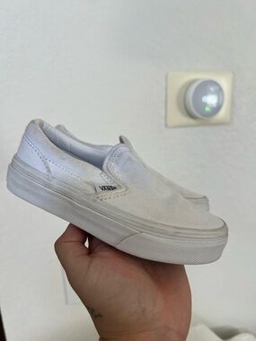 Vans White Slip-On Canvas Sneakers